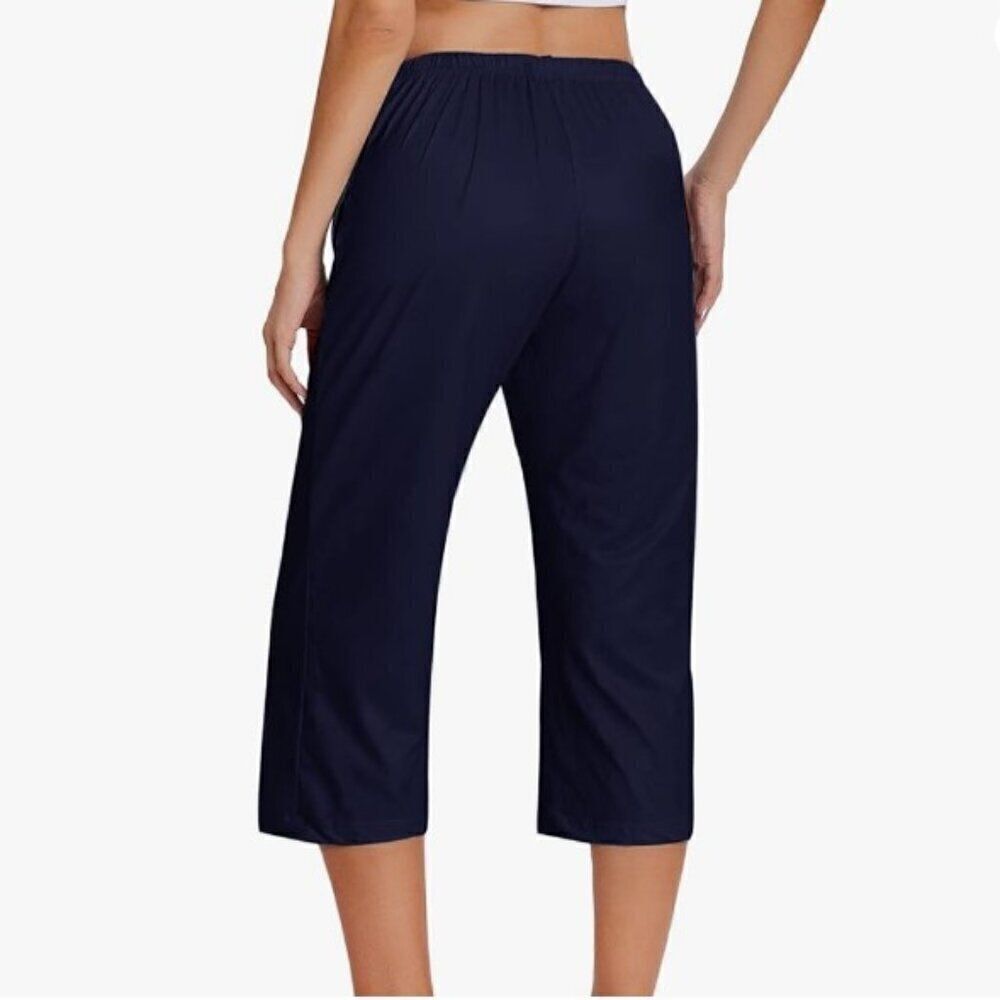 New Ekouaer Blue Capri Pants Size M | Lightweight Swim Cover Up Lounge Pajamas M